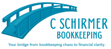 Teal bridge logo with the text “C Schirmer Bookkeeping”