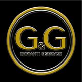 Gg e logo impianti e servizi su sfondo nero