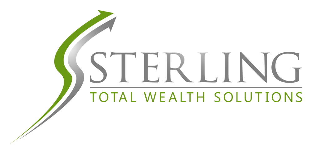 Sterling Total Wealth Solutions logo with green swoosh and gray text