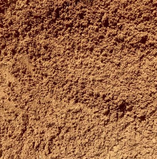 Close-up of brown, finely textured soil.