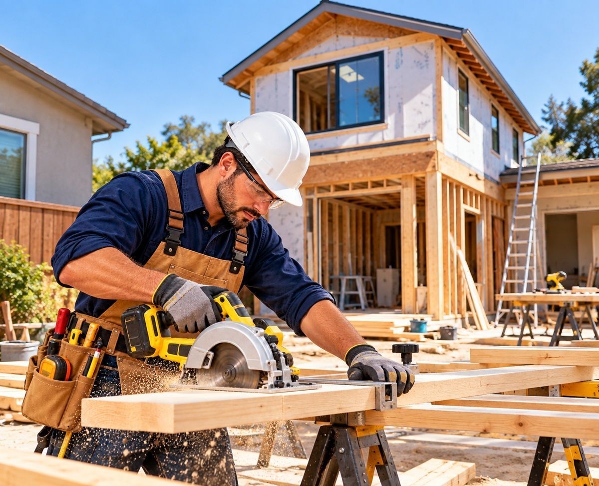 Manteca ADU construction worker