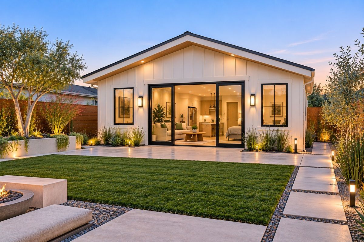 Manteca detached ADU with modern white exterior
