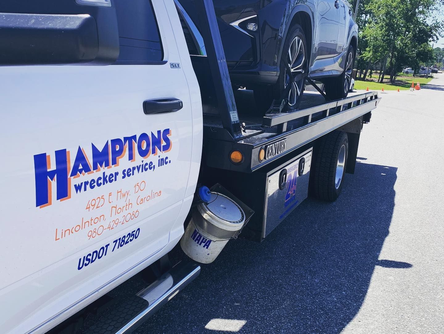 A tow truck with 