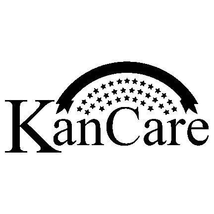 KanCare logo in black with a starry arc over the text