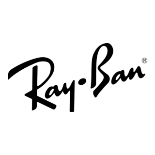 Ray-Ban logo in black script on a white background