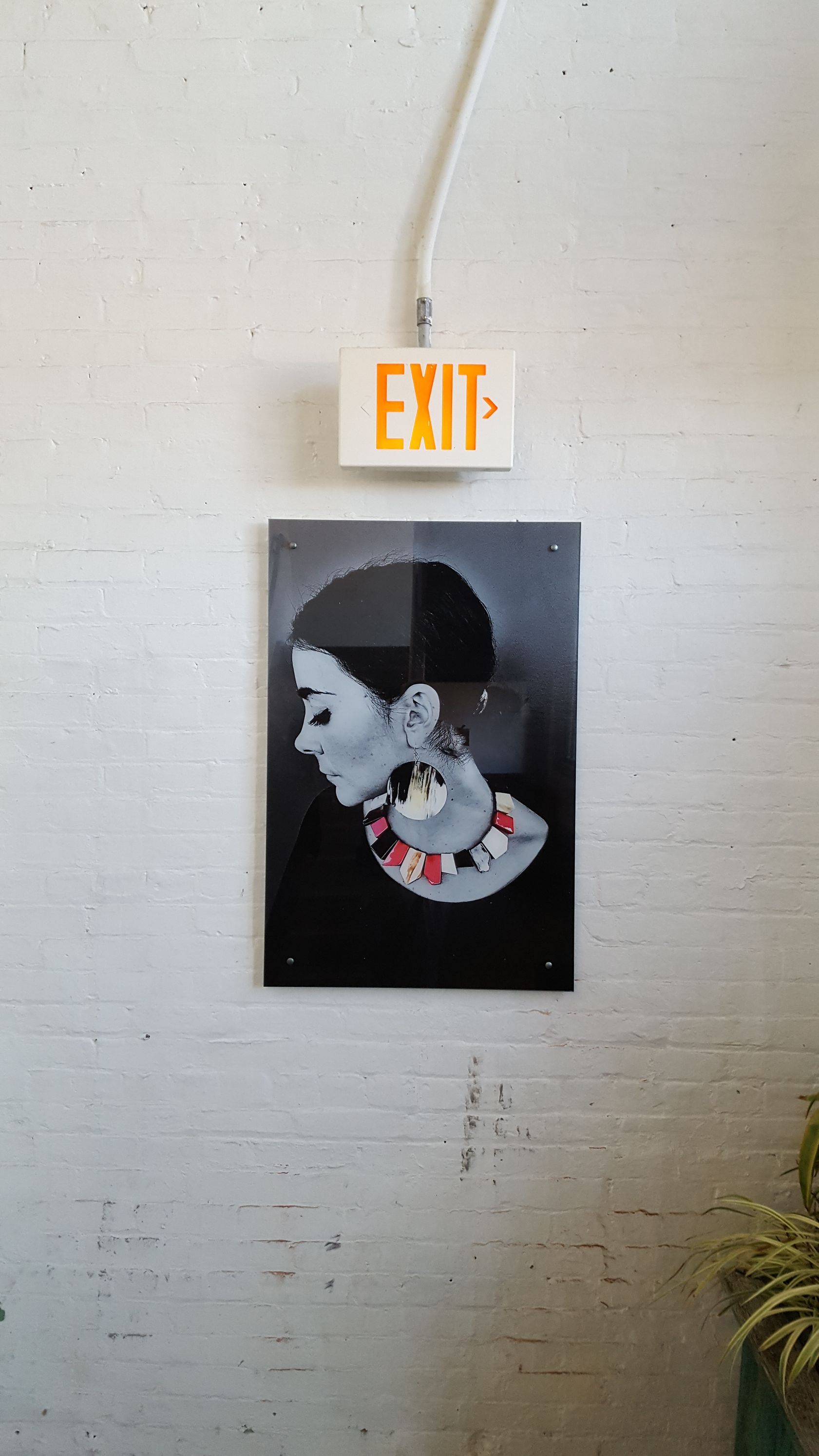 White brick wall with 