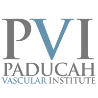 the logo for the paducah vascular institute is blue and gray .