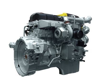 Close-up of a truck engine