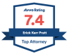 A badge that says `` top attorney '' on it.