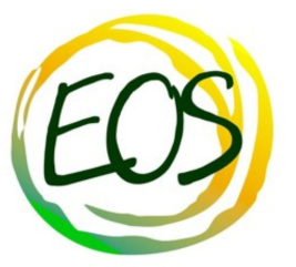 La palabra eos está escrita en un círculo verde y amarillo.