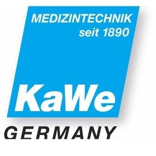 A blue and white logo for kawe germany