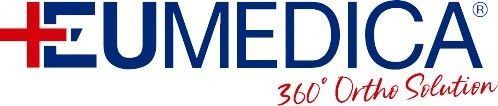 A blue and red logo for eumedica 360 ortho solution
