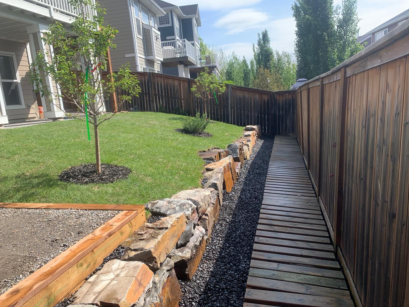 landscaped backyard