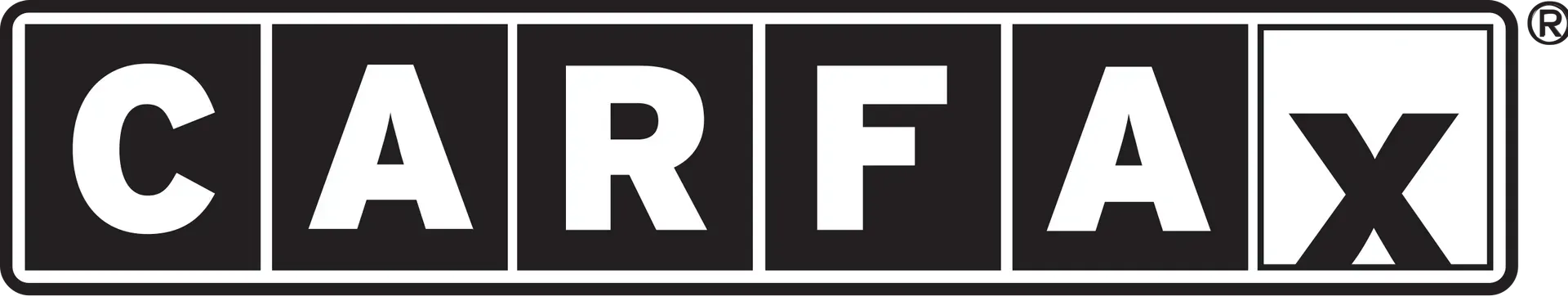 CARFAX logo in white letters on black squares with a small registered trademark symbol