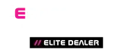 Magenta “E” logo above a black “ELITE DEALER” badge with pink slashes