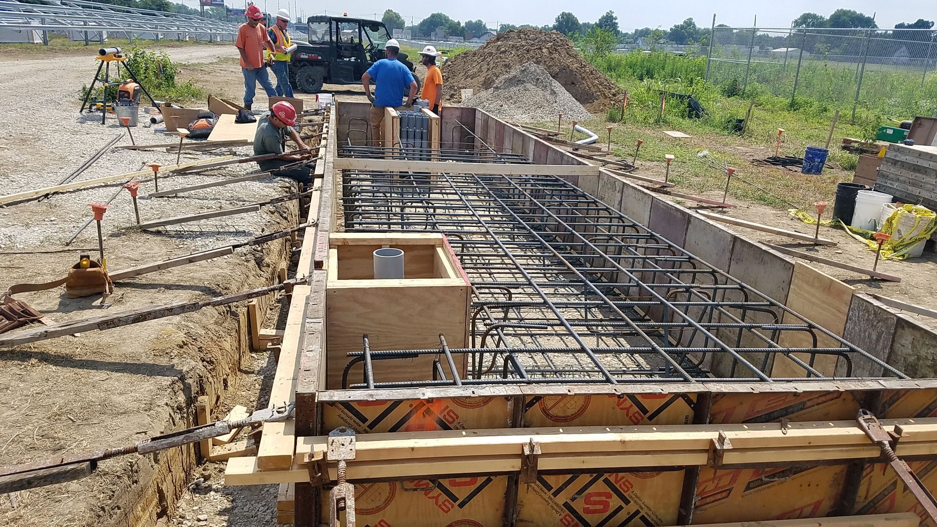 construction to install an electrical panel.