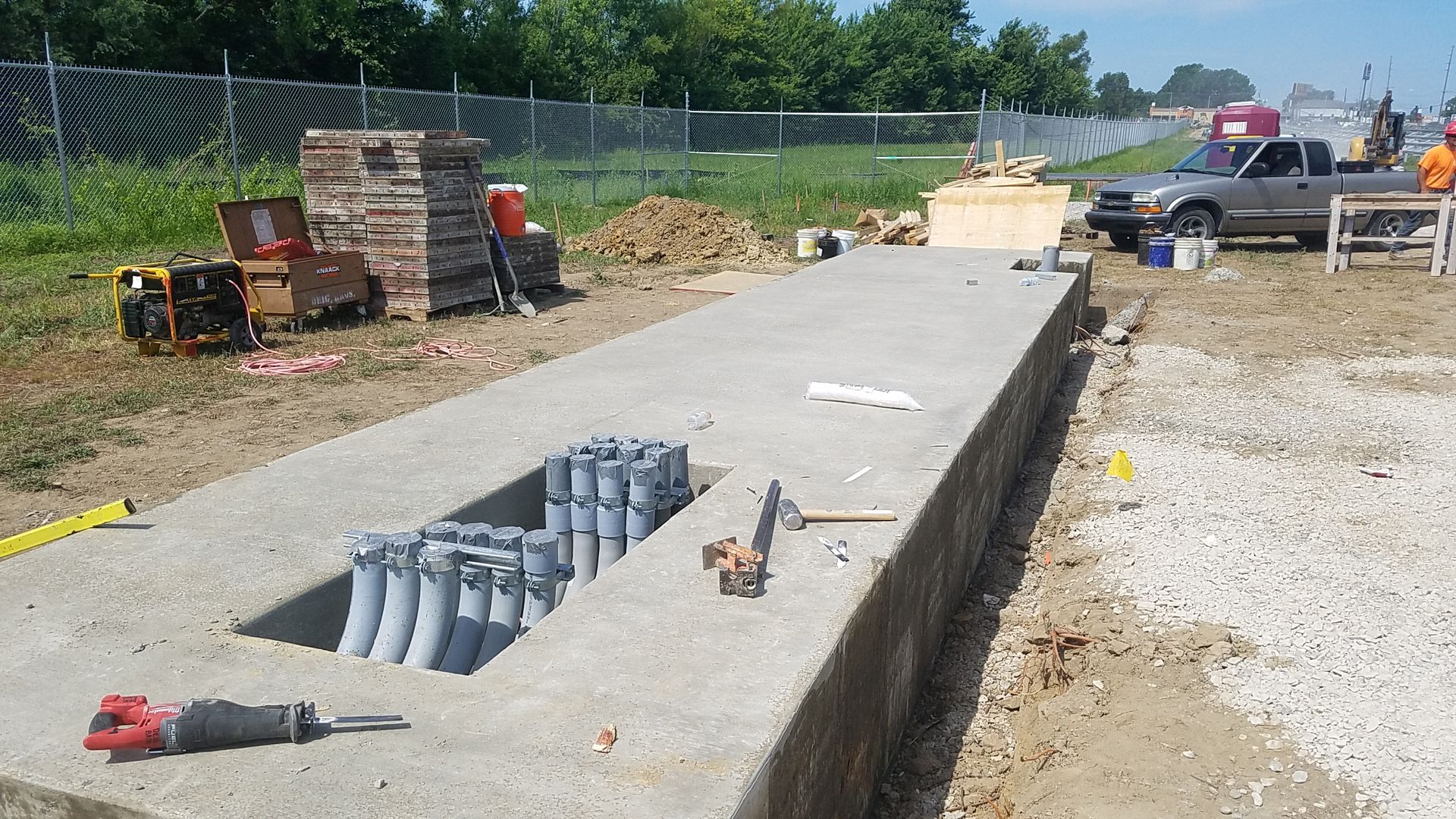 construction to install an electrical panel.