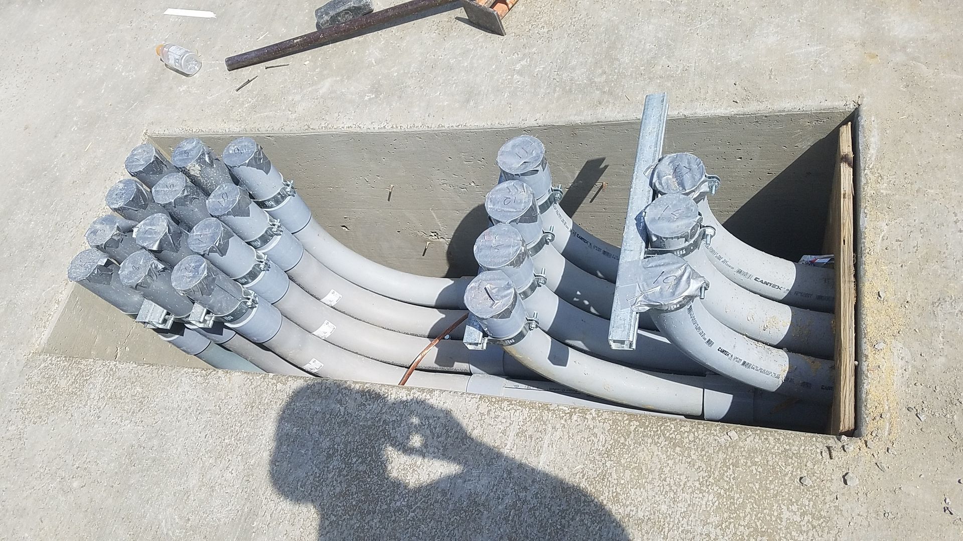 construction to install an electrical panel.