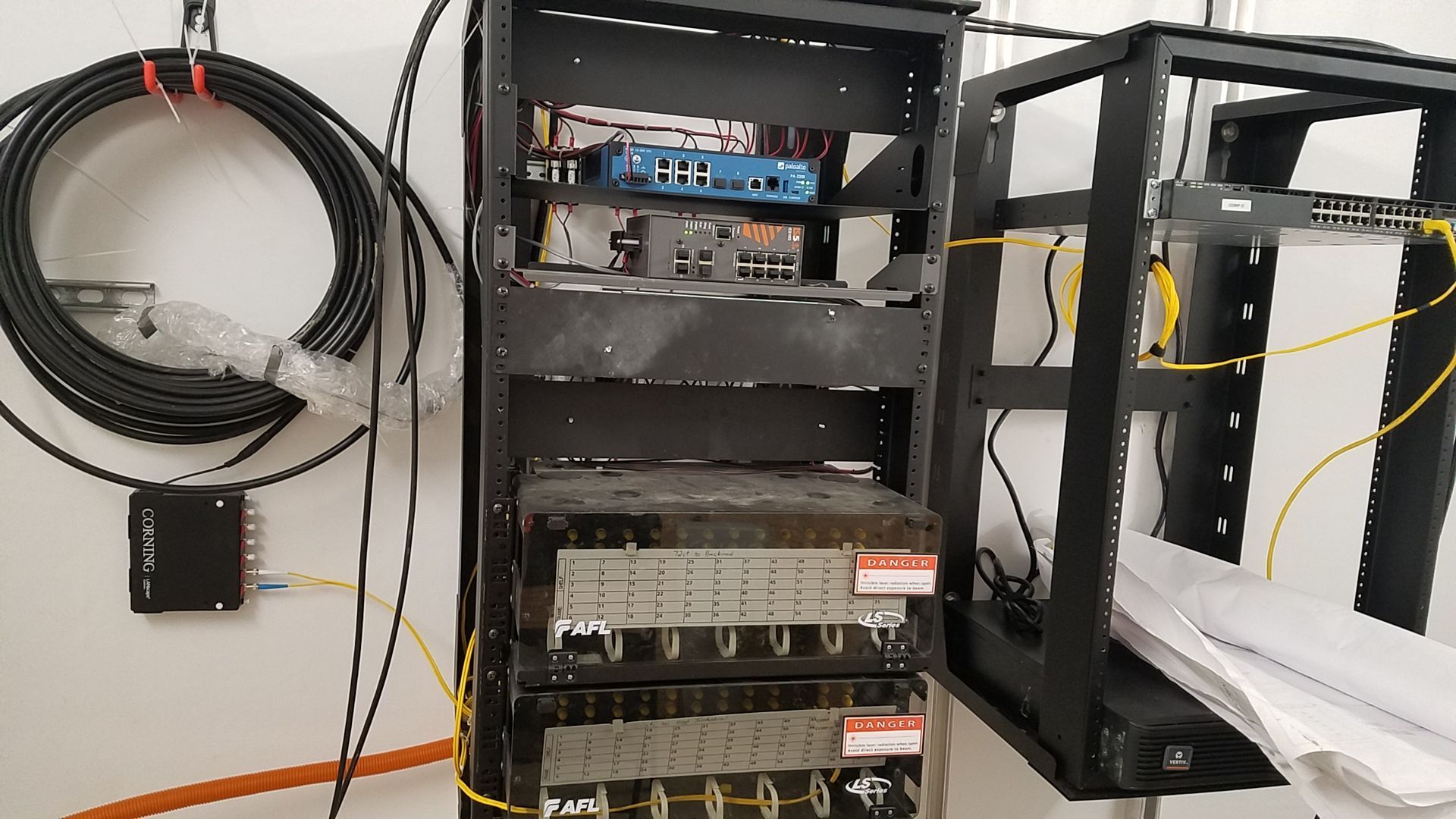 Inside a electrical panel, seeing the different functions.