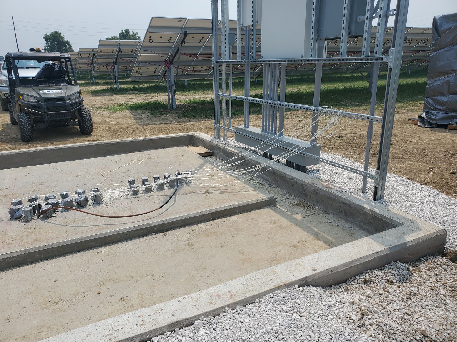 Electrical wiring at the construction site.