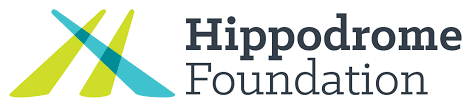 Logo: green and blue intersecting lines, with 