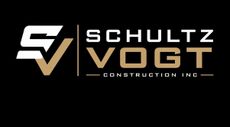 Schultz - Vogt Construction Inc. Ellicottville, NY logo in white, gold, and black on a black background