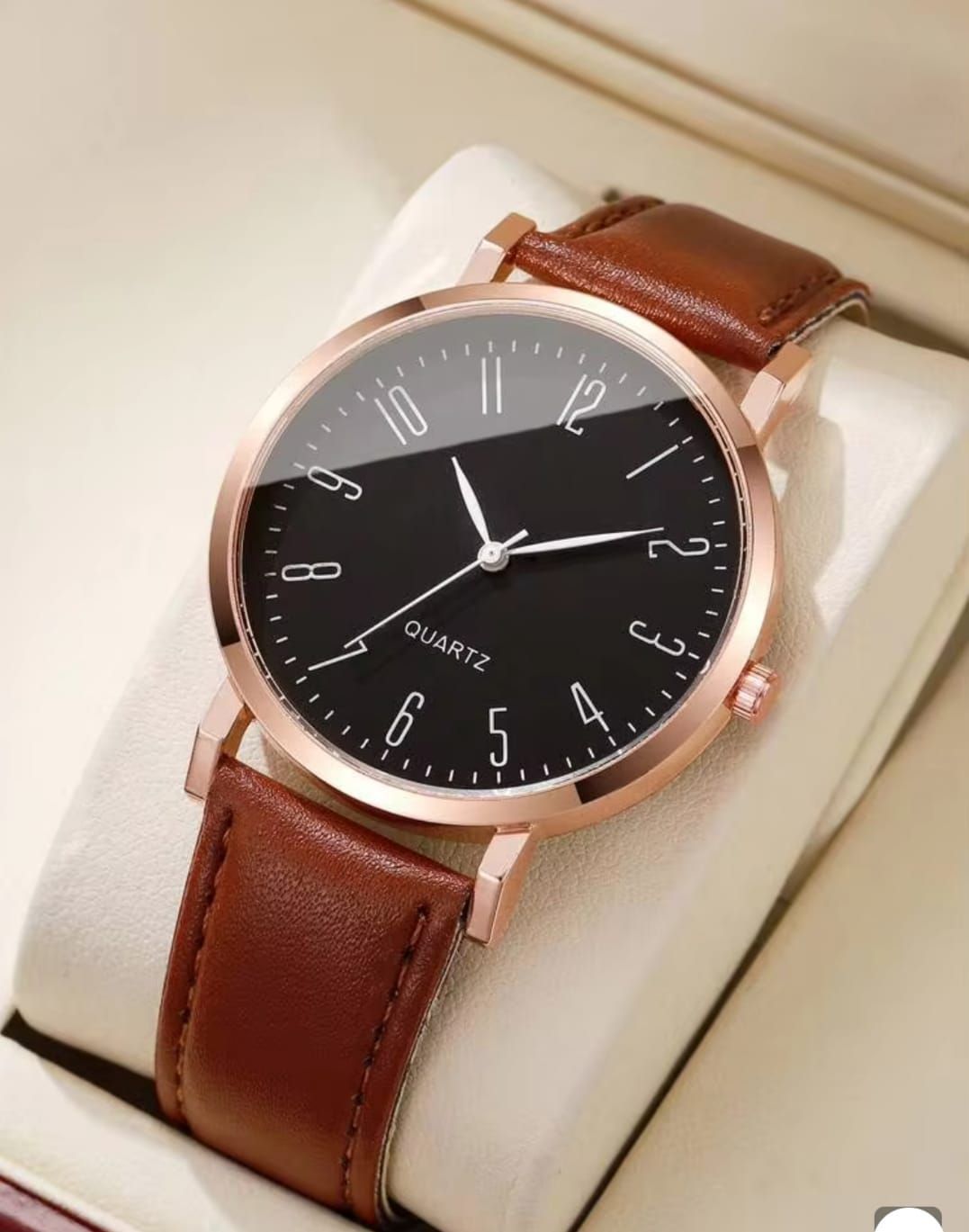 Gaiety Men's Quartz Watch Classic White / Luxury  Blue Dial / Leather Strap/ Waterproof casual Business Watch