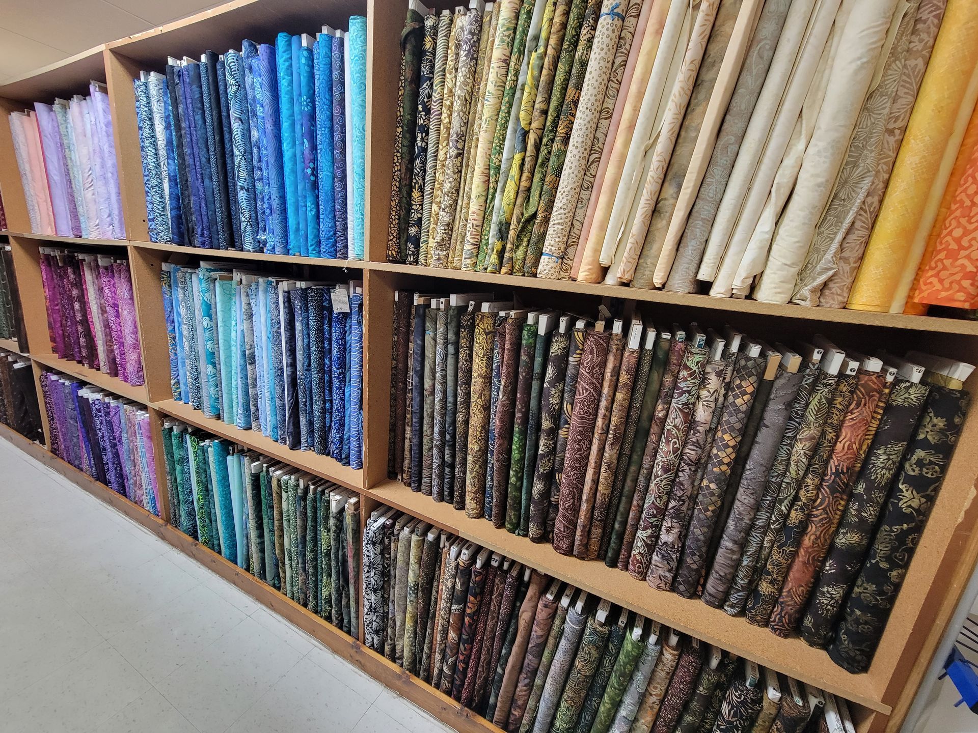 Dress Fabrics Shelf — New Holland, PA — Cedar Lane Dry Goods and
Quilts