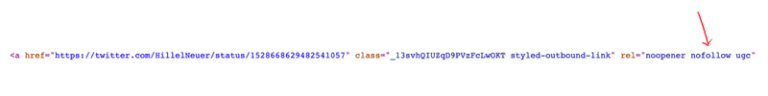 Blurry browser code snippet with a red arrow pointing to the right end of the line.