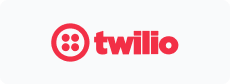Twilio logo in red on a white background