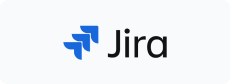 Jira logo: blue icon with black text on a white background