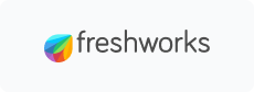 Freshworks logo with colorful leaf icon and gray wordmark