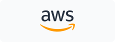 AWS logo with black letters and an orange smile arrow on a white background