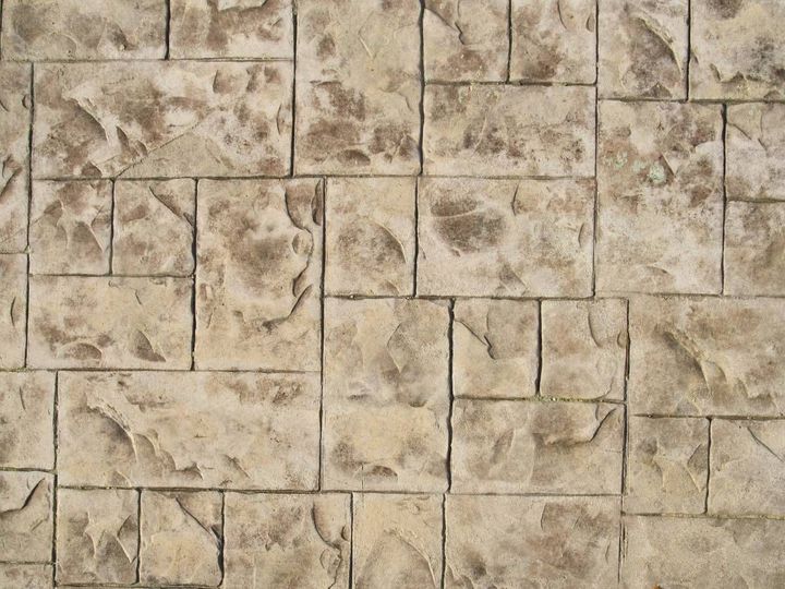 Close up of tile effect sheet vinyl flooring
