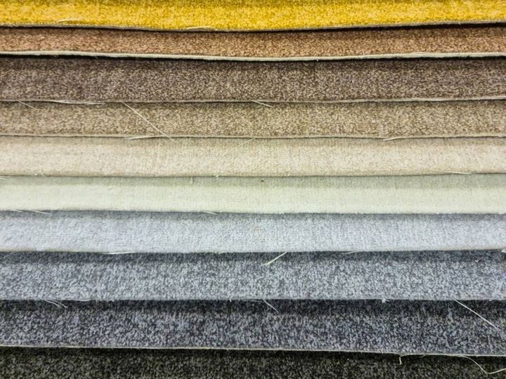 A selection of nylon carpet samples
