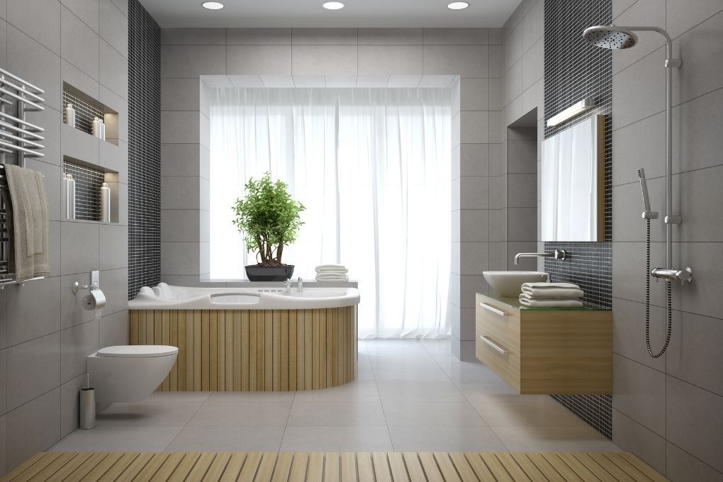 Derbyshire Flooring Specialists bathroom following underfloor heating fitting