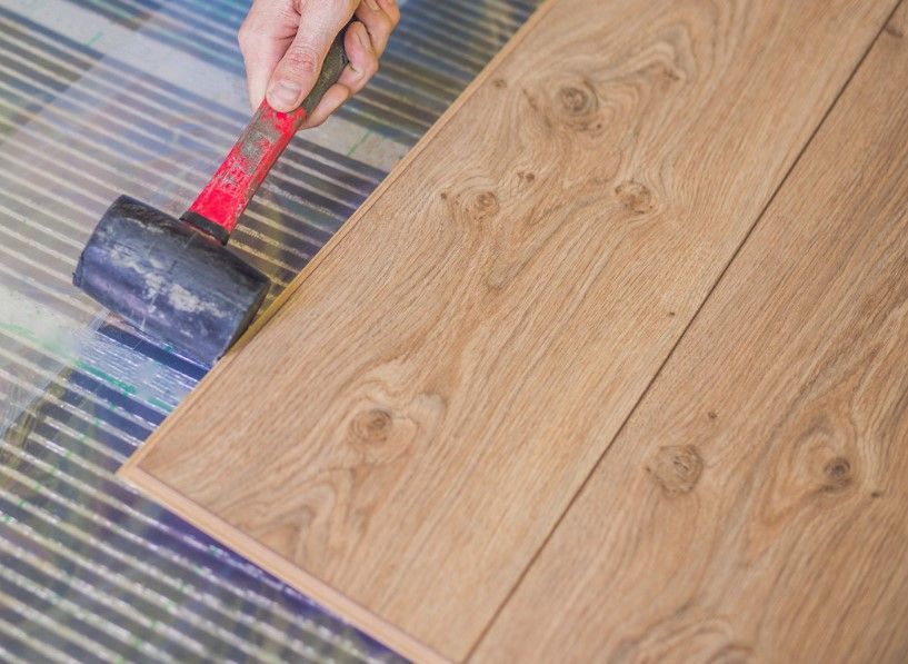 Wood flooring being fitted in a period Derbyshire property