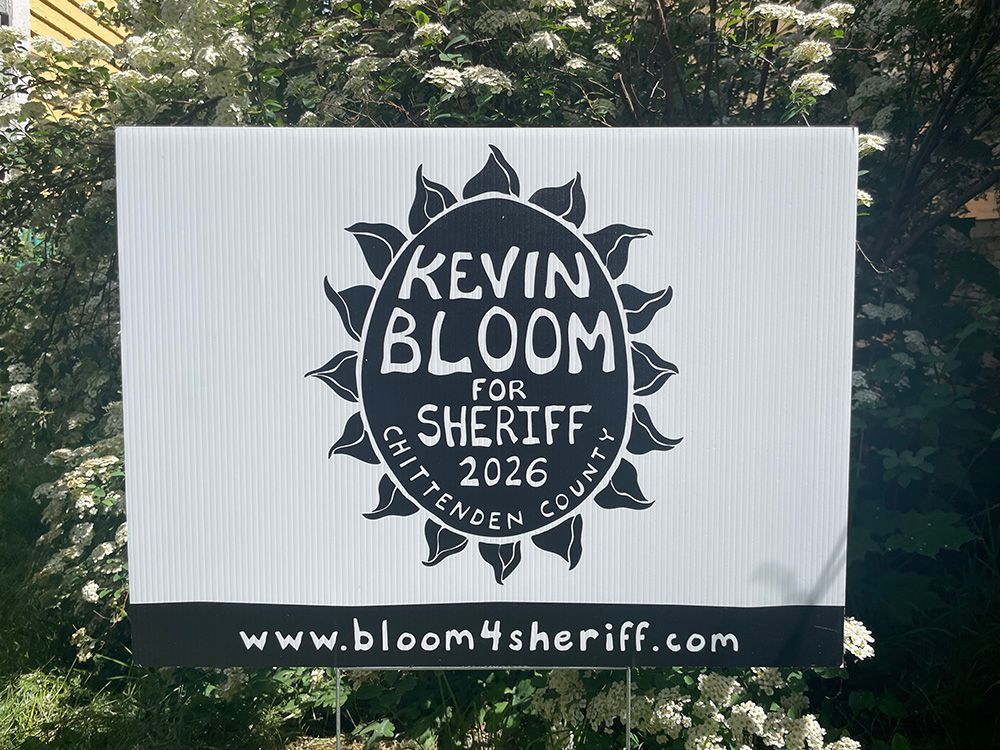 Kevin Bloom for Sheriff 2026 campaign sign with website www.bloom4sheriff.com