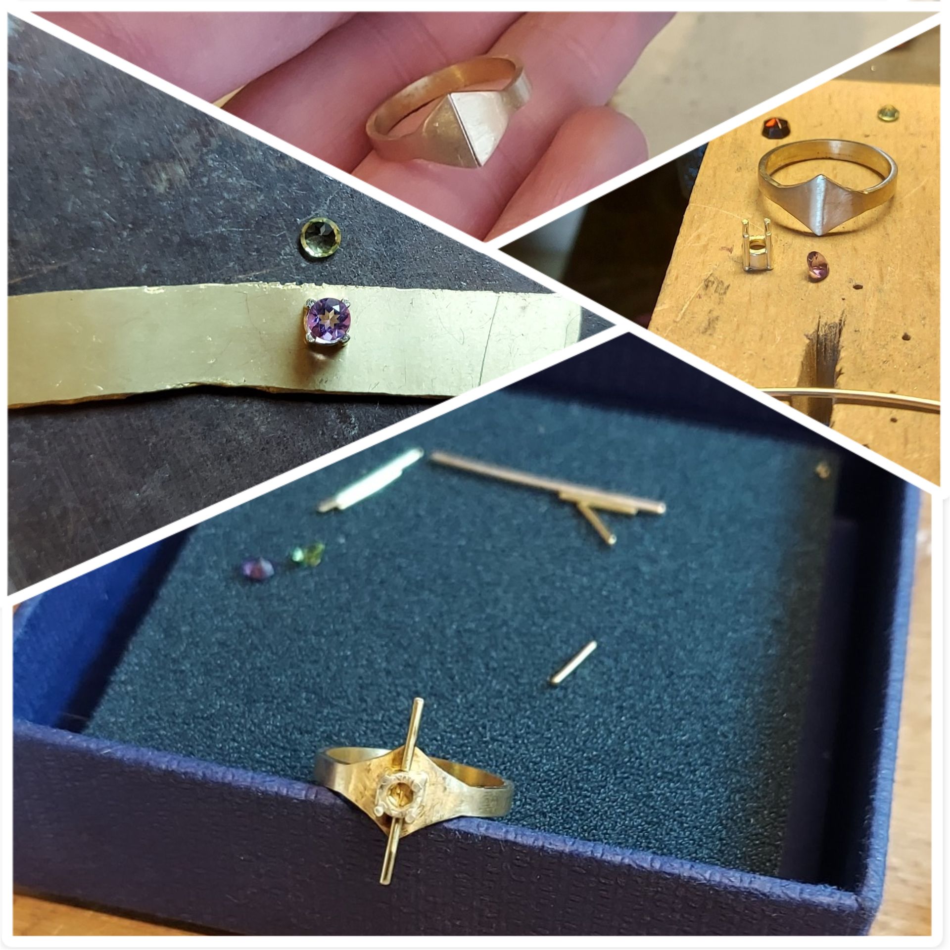 M14 Ring gemaakt van omgesmolten oud goud. Proces 