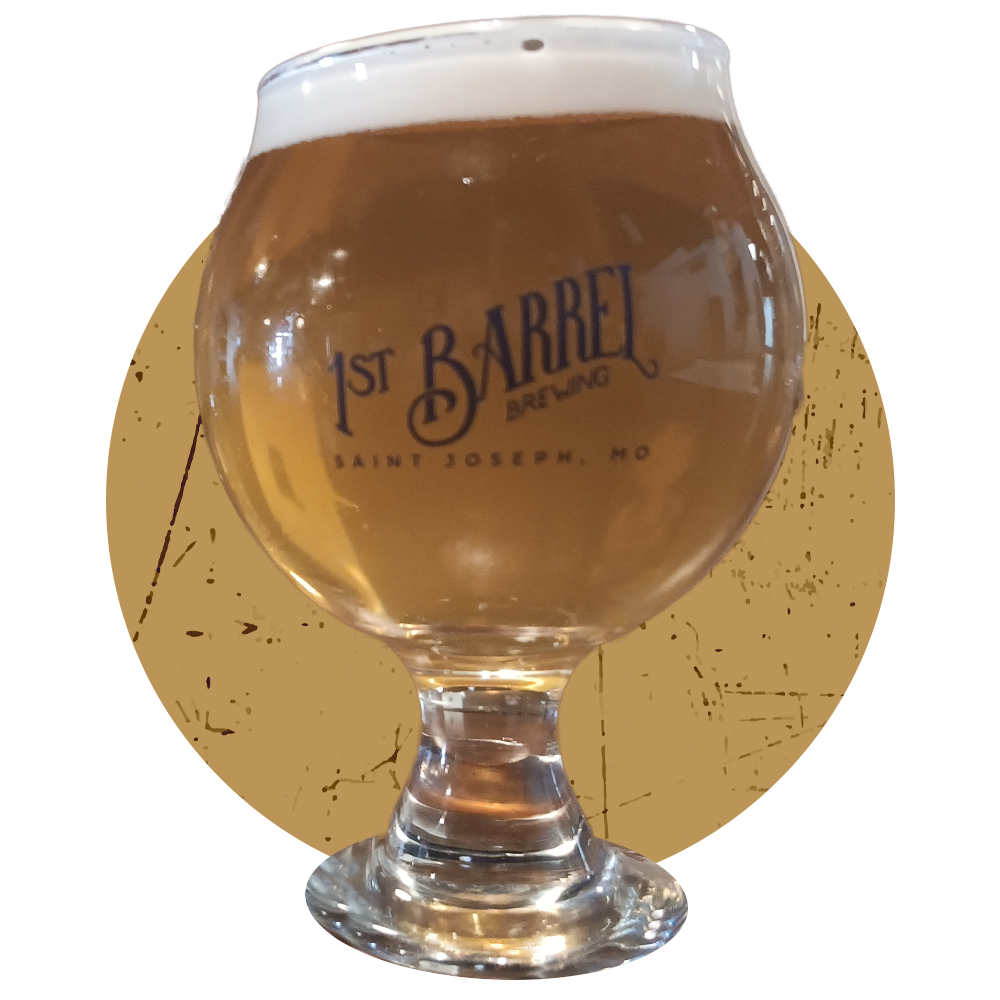 A glass of beer from 1st barrel brewing