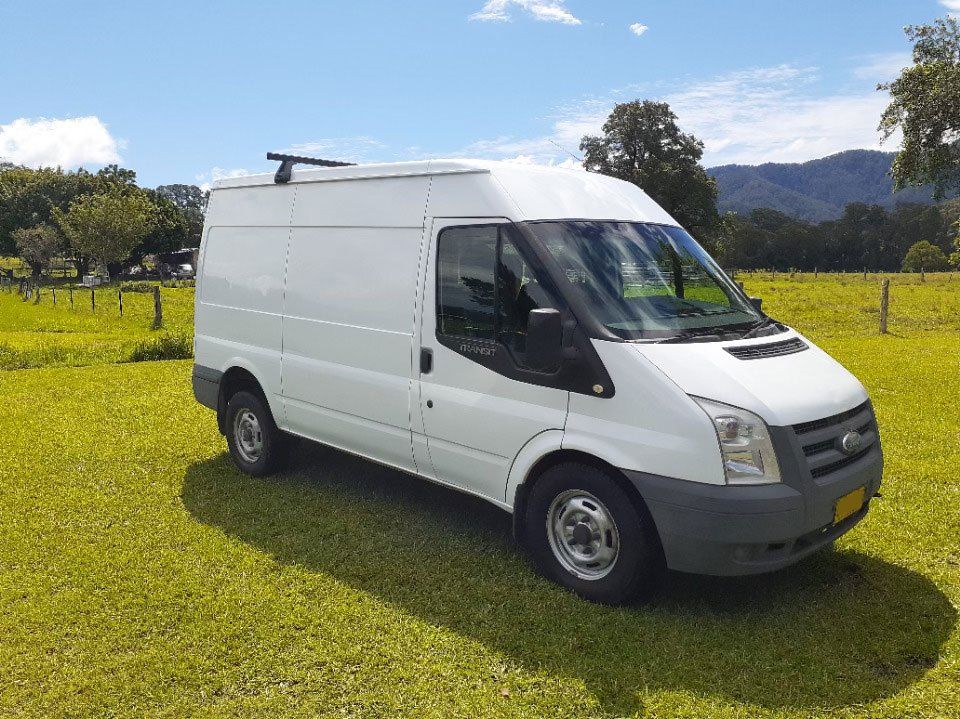 White Van Front — Automotive Paint in Bonville, NSW