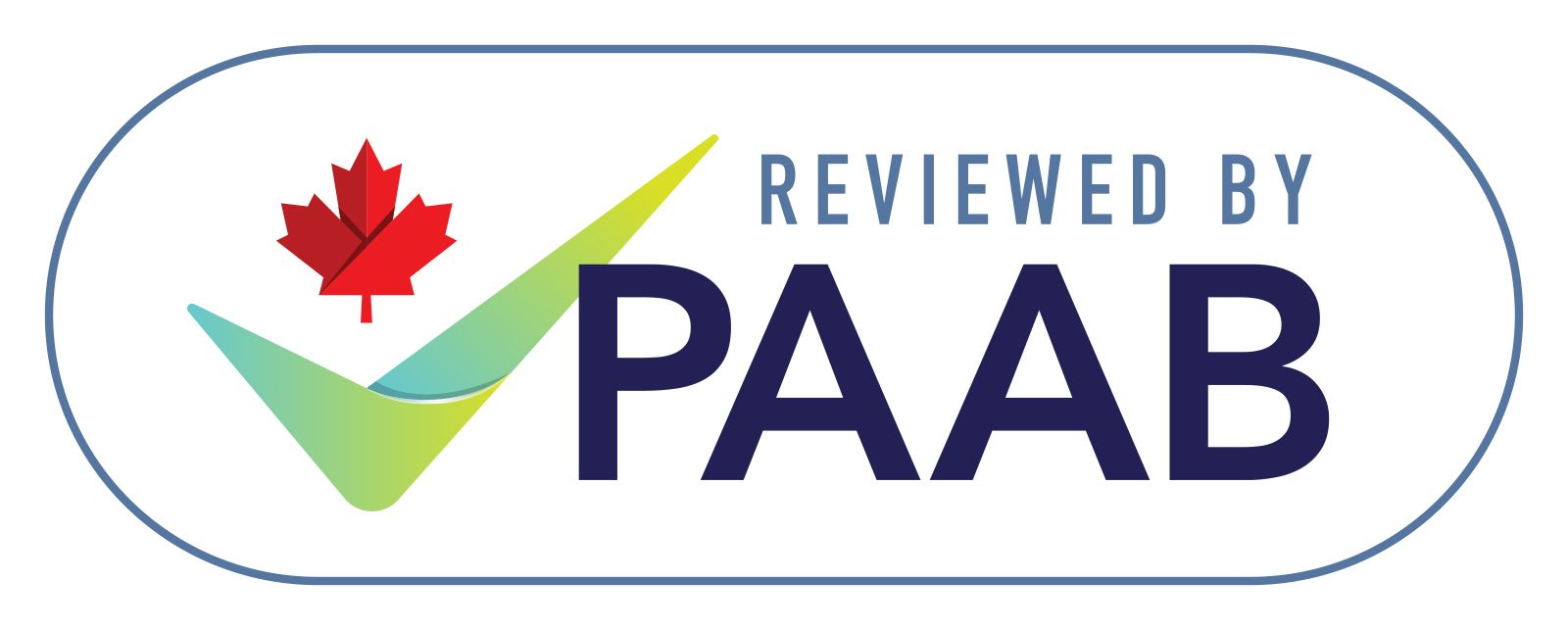 PAAB reviewed logo with Canadian maple leaf and checkmark.