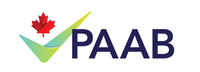 Logo with a red maple leaf, green checkmark, and the text