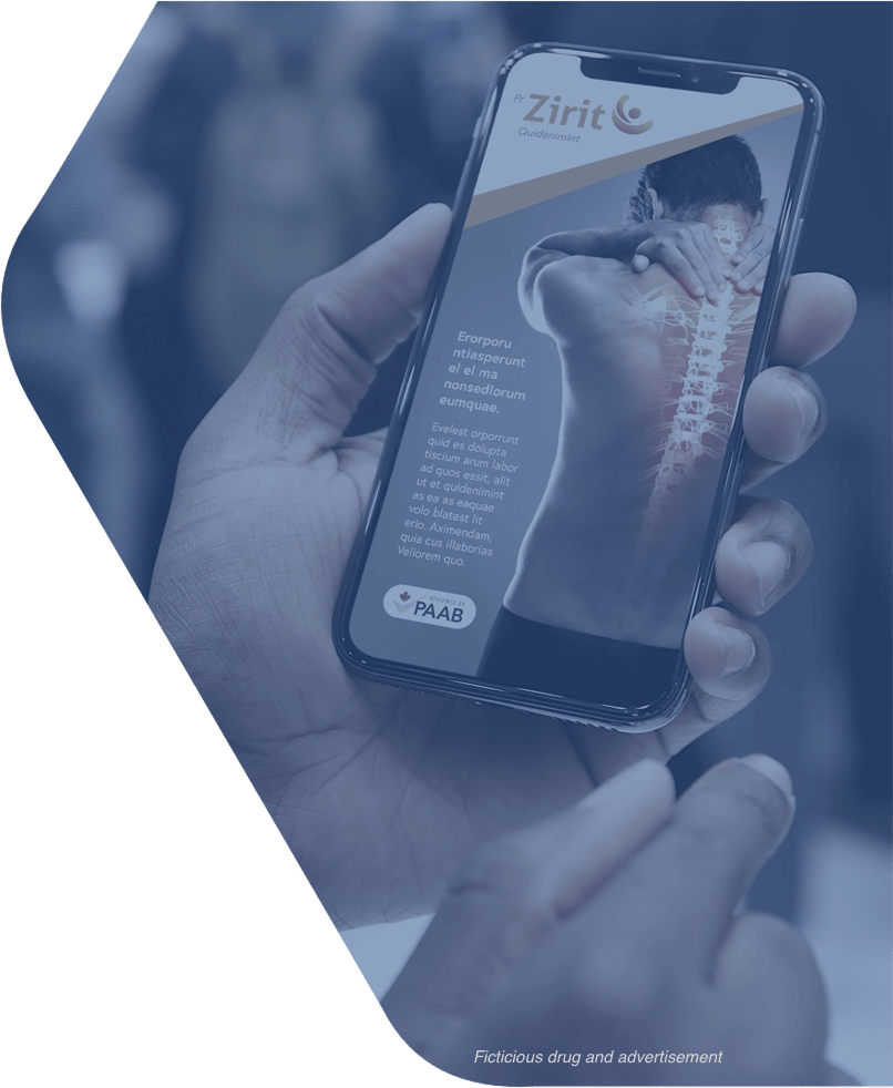 Person holding phone displaying a diagram of a spine with pain points highlighted.