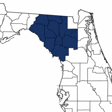 Map of Minnesota highlighted in dark blue on a white U.S. map, centered in the Midwest