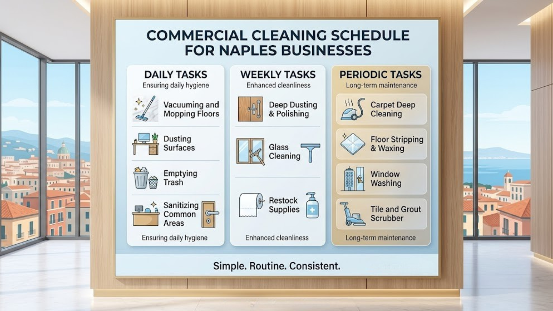 commercial cleaning schedule for Naples businesses