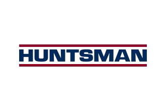 The huntsman logo is red , white and blue on a white background.