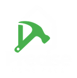 Green hammer logo on a white background