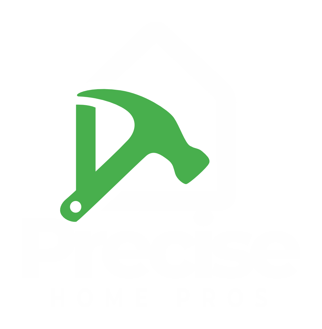 Green hammer logo on a white background