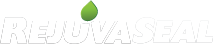 RejuvaSeal logo with white text and a green leaf above the wordmark on a light background